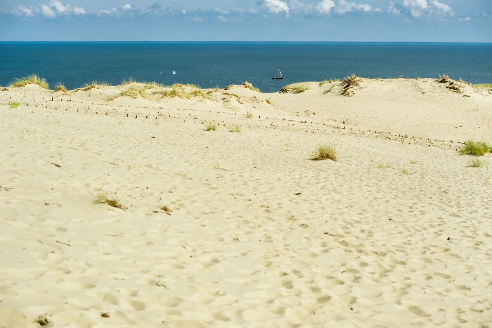 A duna é a reserva de areia da praia. Quando a ressaca come a faixa, é dela que a areia volta.