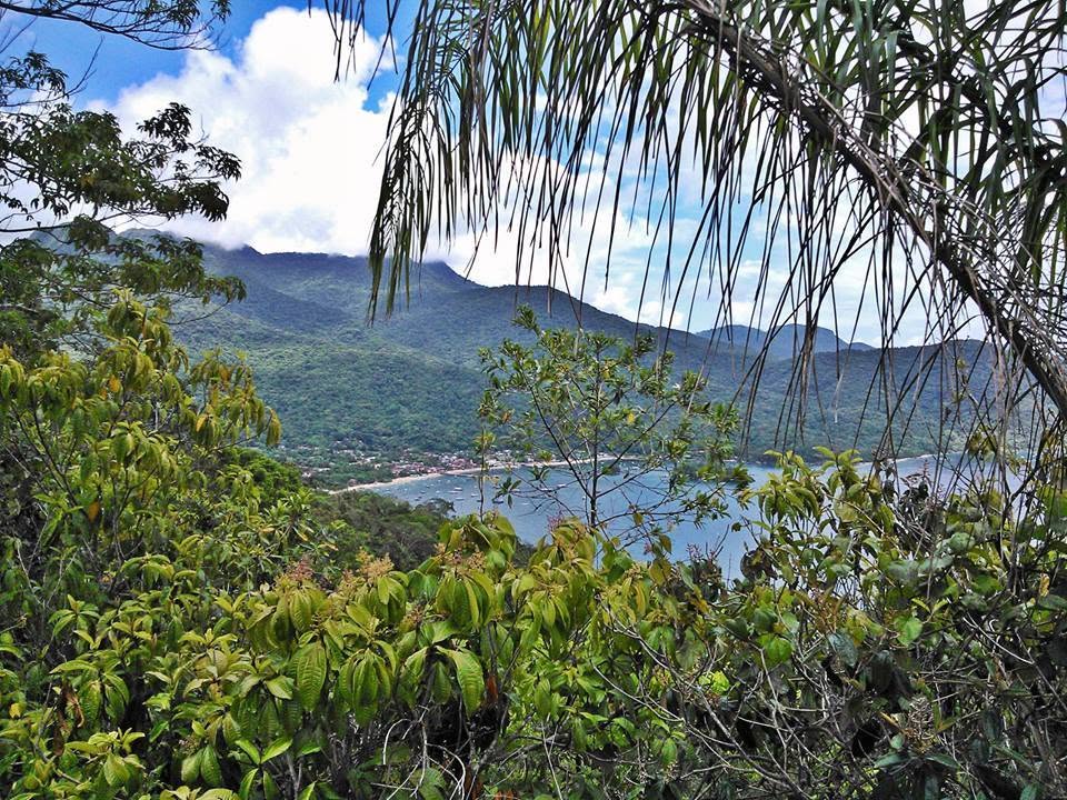 A Vila do Abraão vista de cima, da trilha